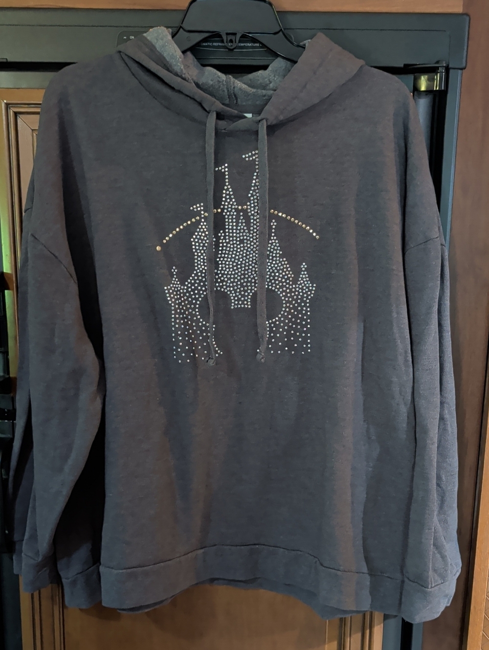 Disney Dark Gray Hoodie with Rhinestone Castle